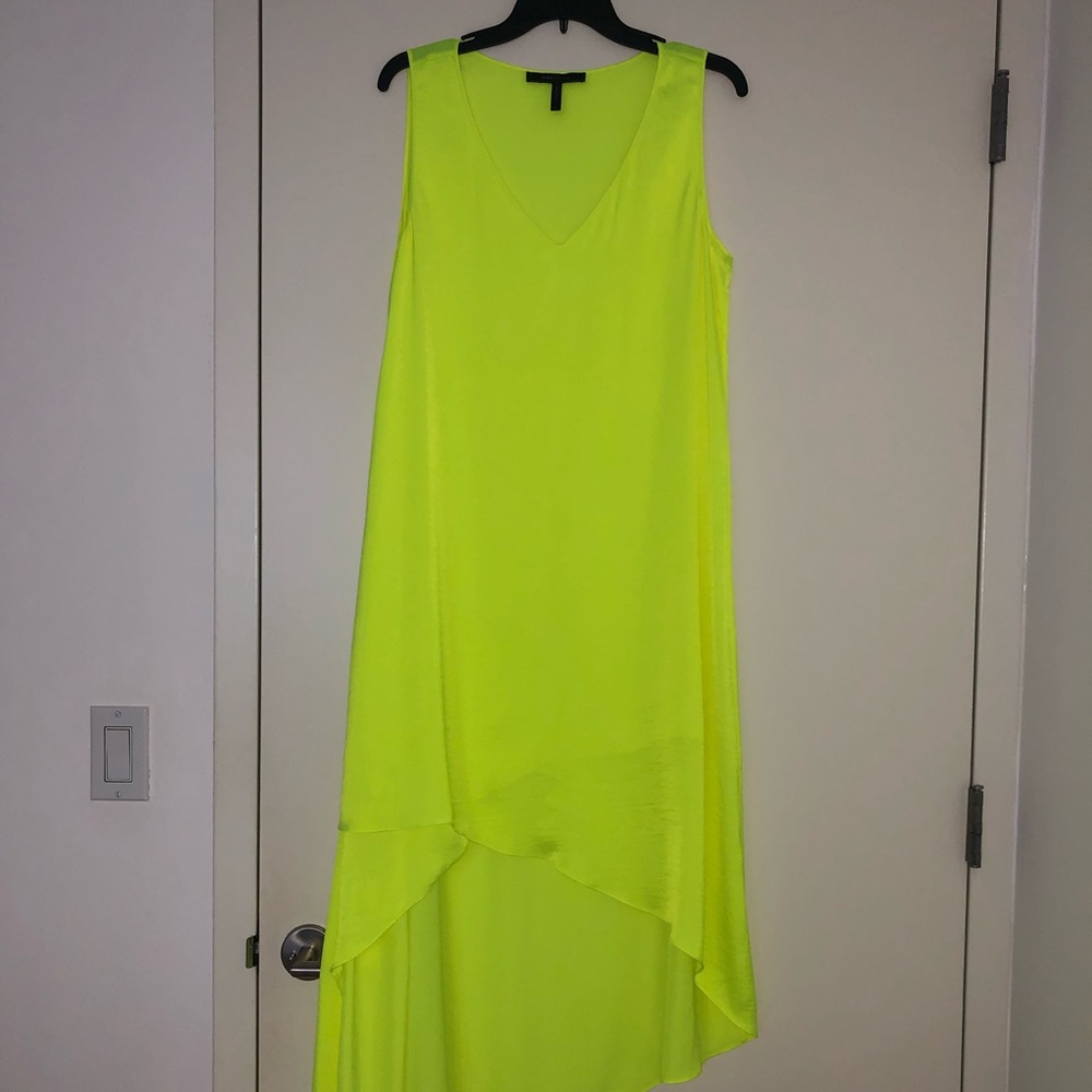 BCBG yellow high low silk dress